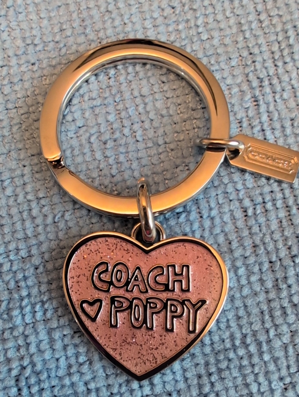 Coach Poppy Heart Key Chain Bag Charm